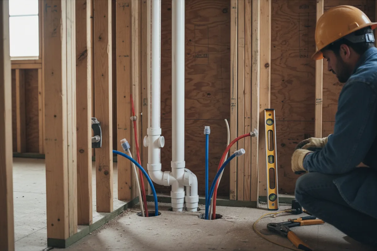 Drain and supply rough-in during Leak Detection in Port Hueneme