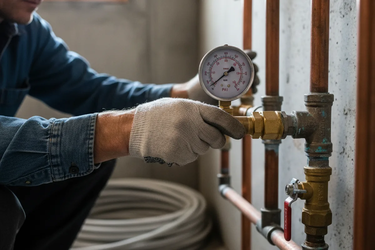 Pressure testing a repaired line during Water Line Repair in Port Hueneme